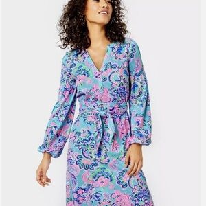 Lilly Pulitzer | Dresses | Nwt Lilly Pulitzer Calina Linen Midi Dress  Barton Blue Sz 2 | Poshmark